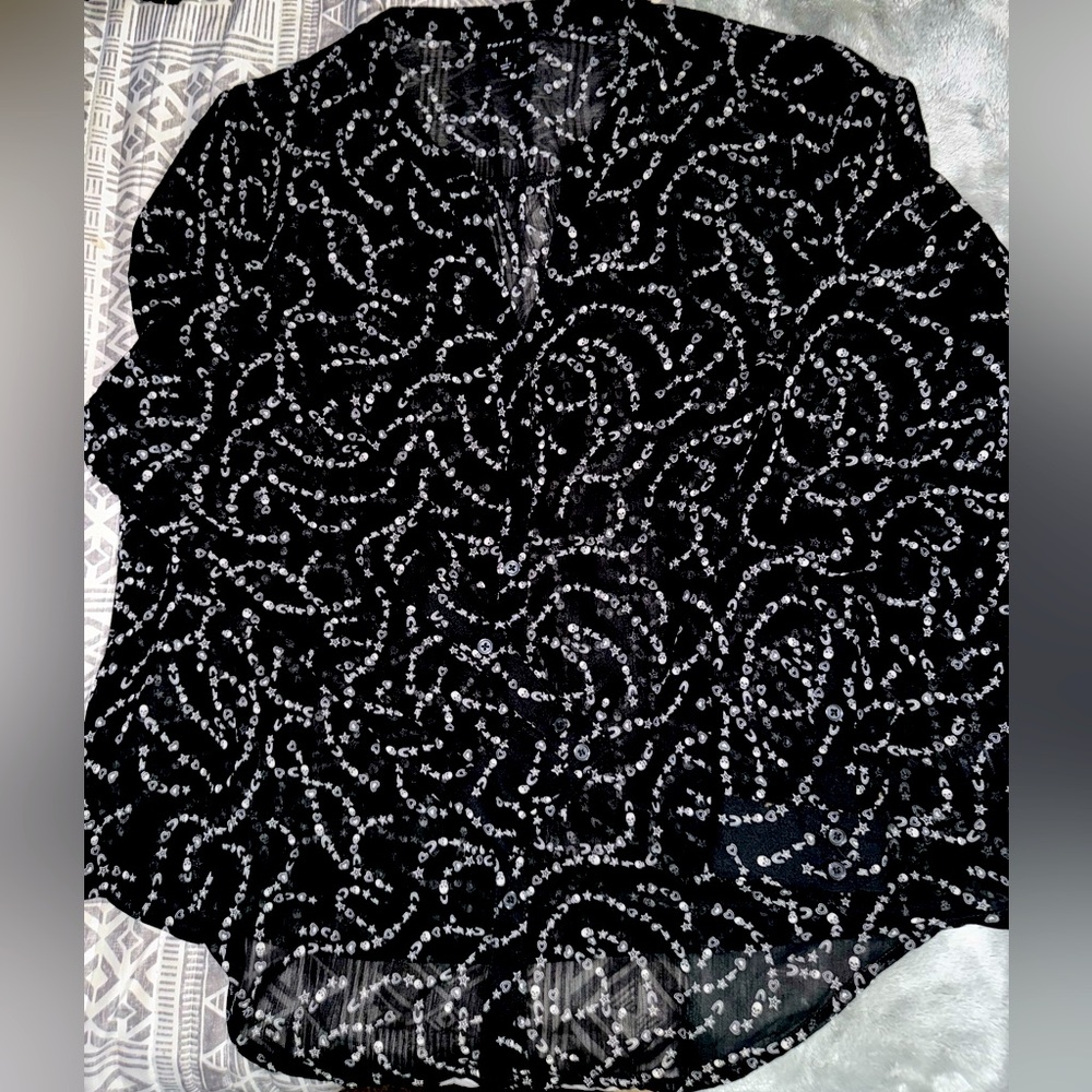 Torrid NWOT Sheer Skull Button Down Shirt
